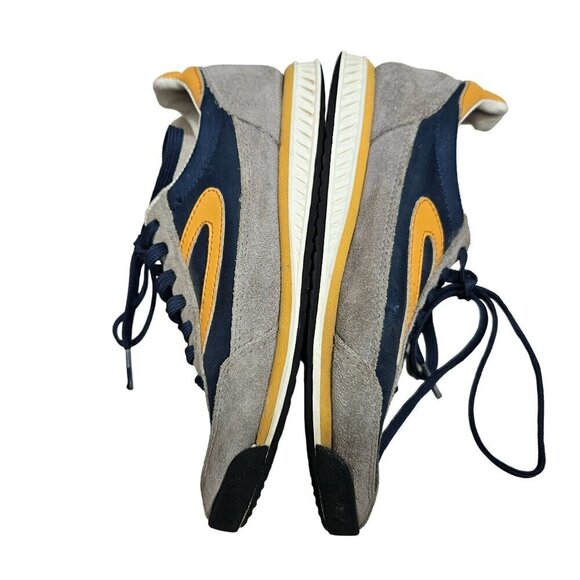 Tretorn Rawlins‎ 2 Retro Sneakers US 4.5 Leather Textile Blue Orange Suede Trim - Picture 9 of 12